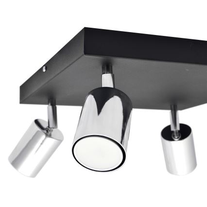 LED Світлодіодний точковий світильник TUNE 4xGU10/4,8W/230V матовий хром/чорний