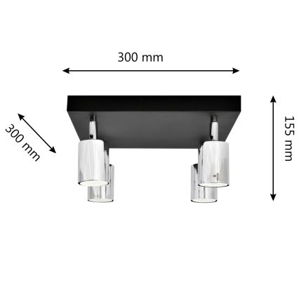 LED Світлодіодний точковий світильник TUNE 4xGU10/4,8W/230V матовий хром/чорний