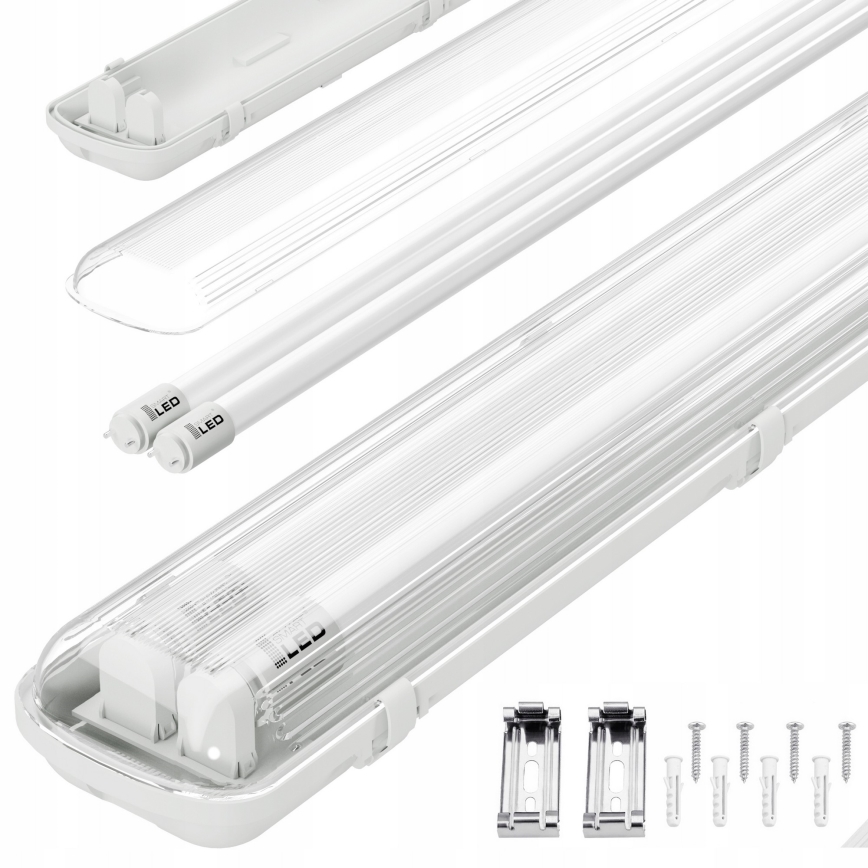 LED Технический люминесцентный светильник T8 2xG13/20W/230V 6500K 120 cm IP65 белый