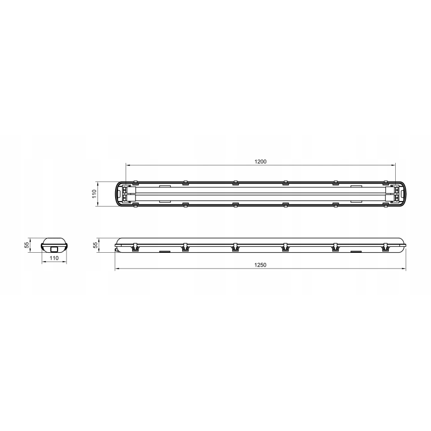 LED Технический люминесцентный светильник T8 2xG13/20W/230V 6500K 120 cm IP65 белый