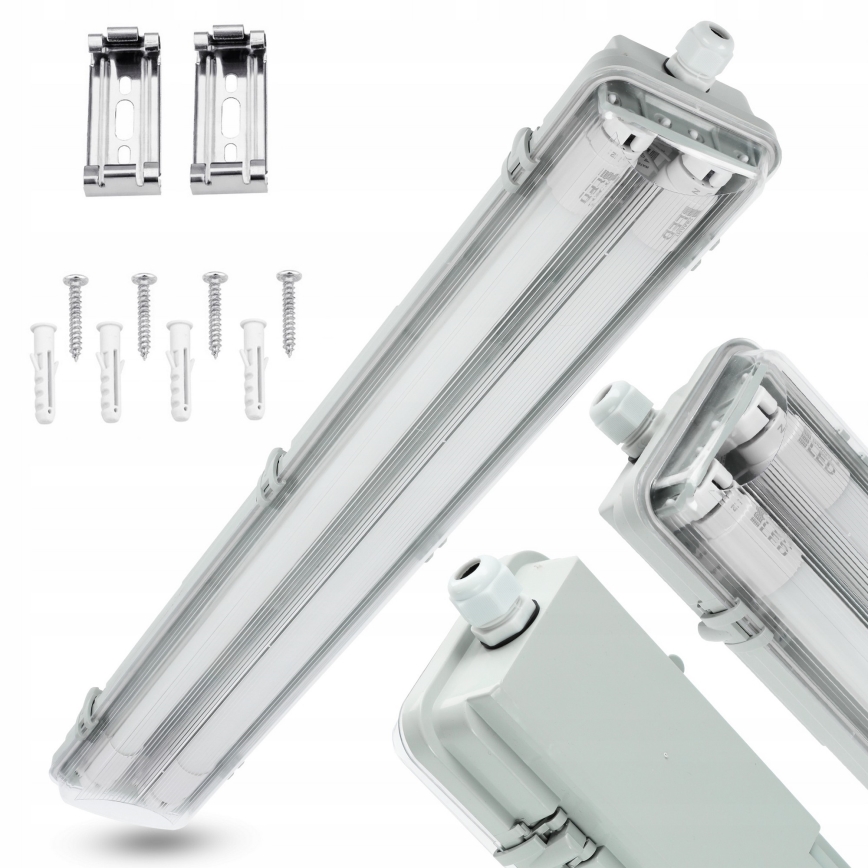 LED технический светильник T8 2xG13/10W/230V 6000K 60 cm IP65 белый