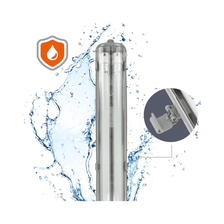 LED технический светильник T8, 2×G13, 18 Вт, 230 В, 5000 К, IP65, 127 см