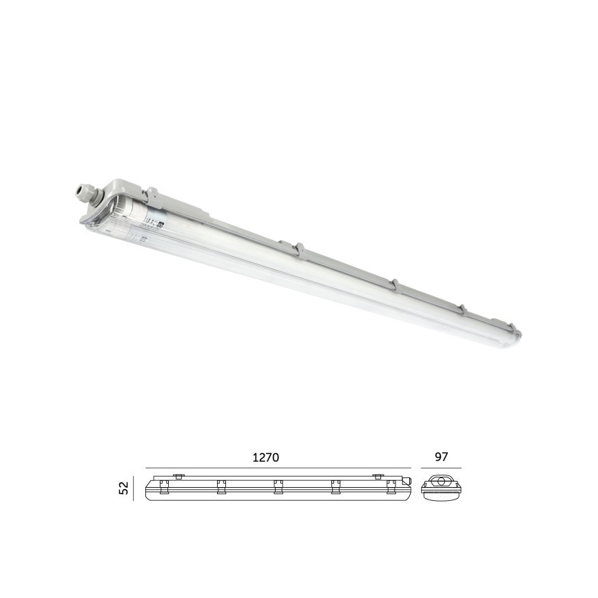 LED технический светильник T8, 2×G13, 18 Вт, 230 В, 5000 К, IP65, 127 см