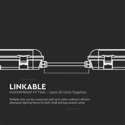 LED технический светильник — замена люминесцентного, с чипом SAMSUNG, 18 Вт, 230 В, 6500 К, IP65, 60 см