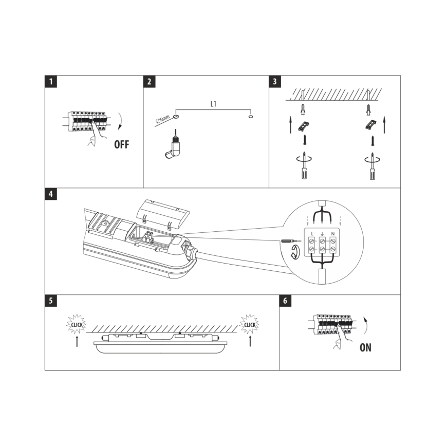 LED технічний лінійний світильник LED/36W/230V 4200K 120 см IP65