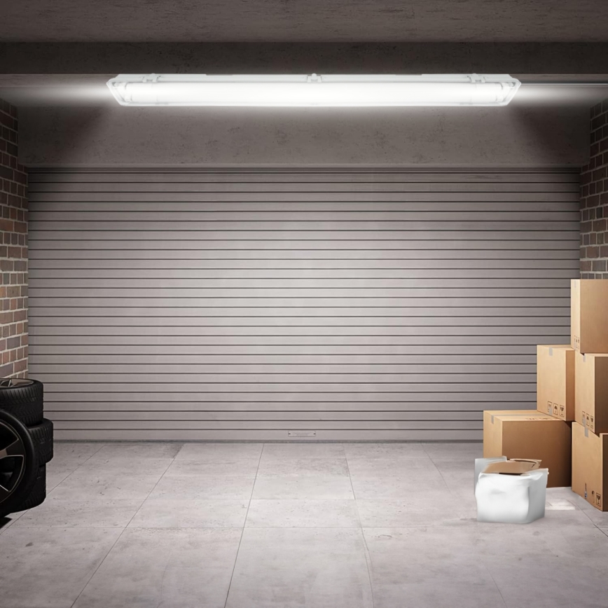 LED технічний світильник T8, 2× G13, 20 Вт, 230 В, 6500 К, 120 см, IP65, білий