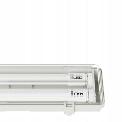 LED технічний світильник T8, 2× G13, 20 Вт, 230 В, 6500 К, 120 см, IP65, білий