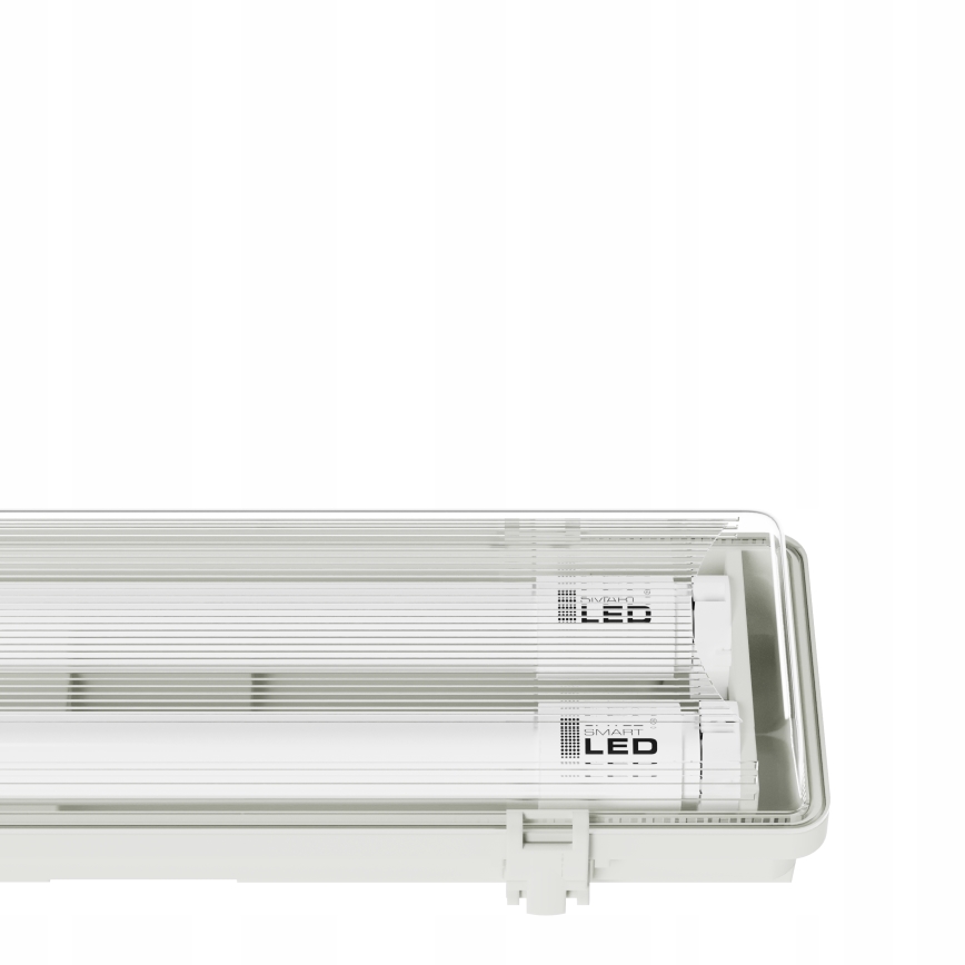 LED технічний світильник T8, 2× G13, 20 Вт, 230 В, 6500 К, 120 см, IP65, білий