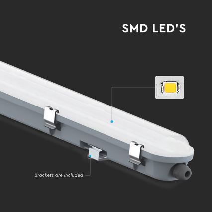 LED технічний трубчастий світильник зі сенсором руху та сутінковим датчиком LED/36W/230V 4000K IP65 120 cm
