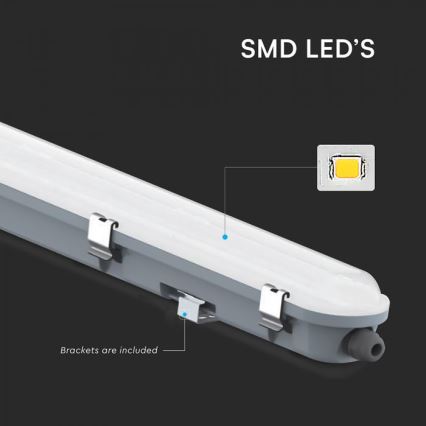 LED технічний лінійний світильник з аварійним модулем LED/48W/230V 6500K IP65 2200 mAh 150 cm
