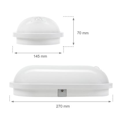 LED Технічний світильник з PIR датчиком LED/20W/230V IP54