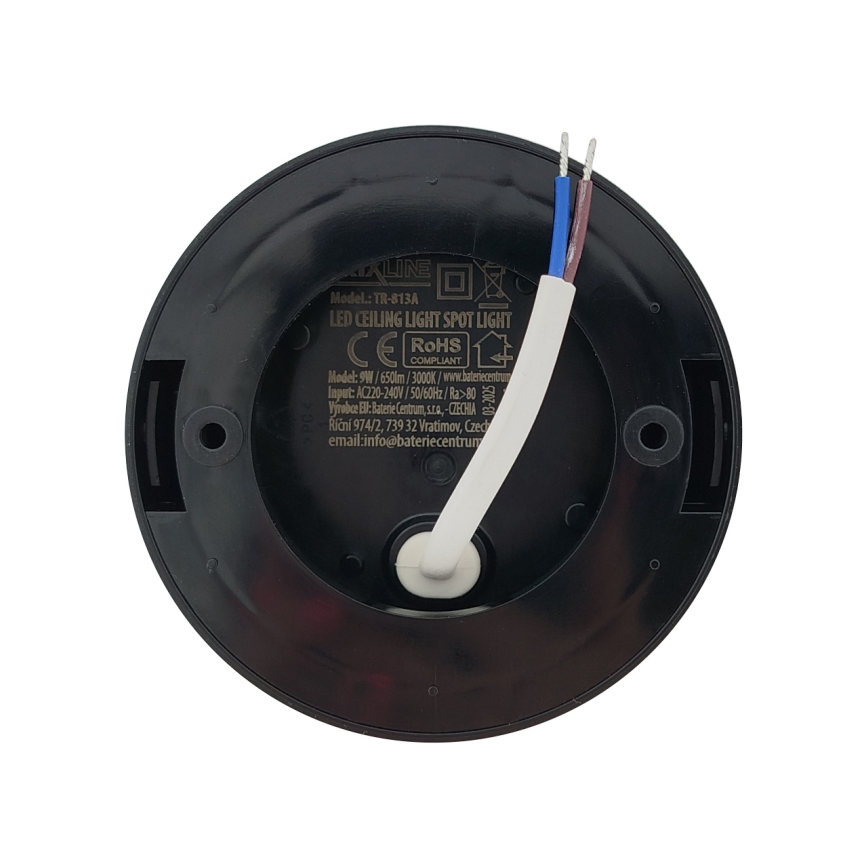 LED точечный светильник LED/9W/230V, диаметр 9 см, черный