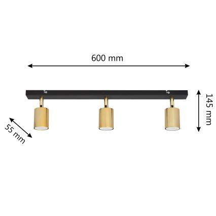 LED Точечный светильник TUNE 3xGU10/4,8W/230V золотой/черный
