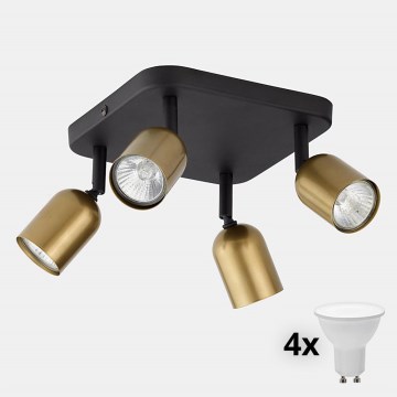 LED точечный светильник TOP 4xGU10/10W/230V золотой/чёрный