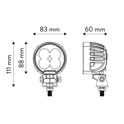 Світлодіодний точковий світильник для автомобіля BLACK LED/40W/10-30V IP69 5700K круглий