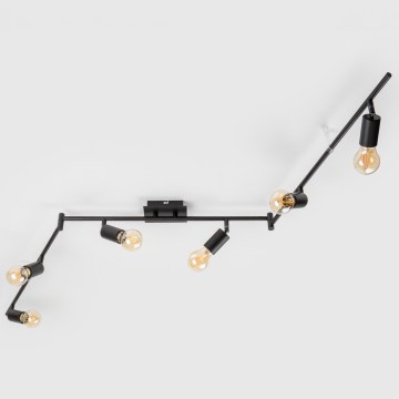 LED точковий світильник 6xE27/6,5W/230V чорний