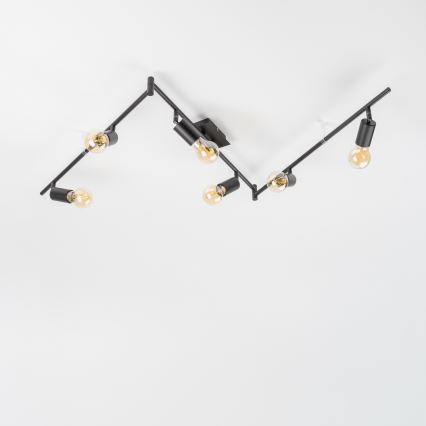 LED точковий світильник 6xE27/6,5W/230V чорний