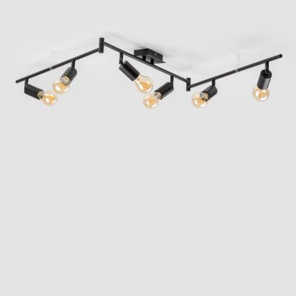 LED точковий світильник 6xE27/6,5W/230V чорний