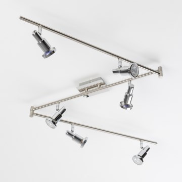 LED точковий світильник 6xGU10/5W/230V глянцевий хром