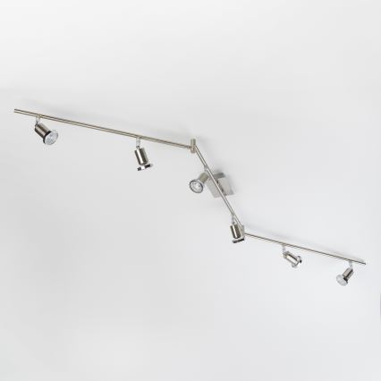LED точковий світильник 6xGU10/5W/230V матовий хром