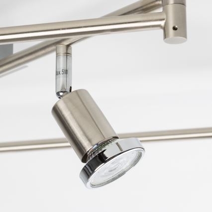 LED точковий світильник 6xGU10/5W/230V матовий хром