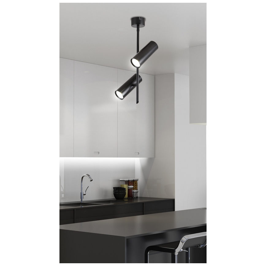 LED Точковий світильник TUBA 2xLED/10W/230V чорний