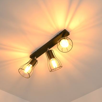 LED Точковий світильник TUBE II 3xE27/15W/230V чорний