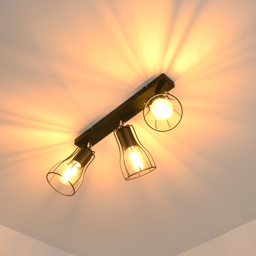 LED Точковий світильник TUBE II 3xE27/15W/230V чорний