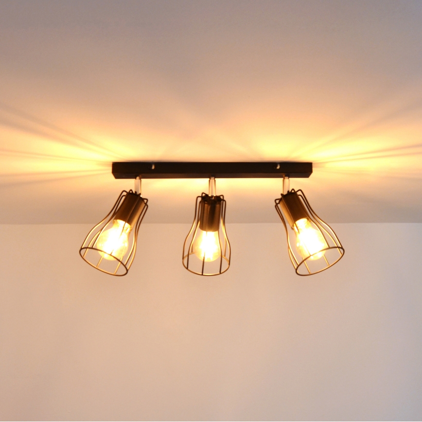 LED Точковий світильник TUBE II 3xE27/15W/230V чорний