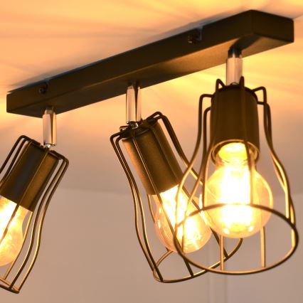 LED Точковий світильник TUBE II 3xE27/15W/230V чорний