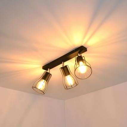 LED Точковий світильник TUBE II 3xE27/15W/230V чорний