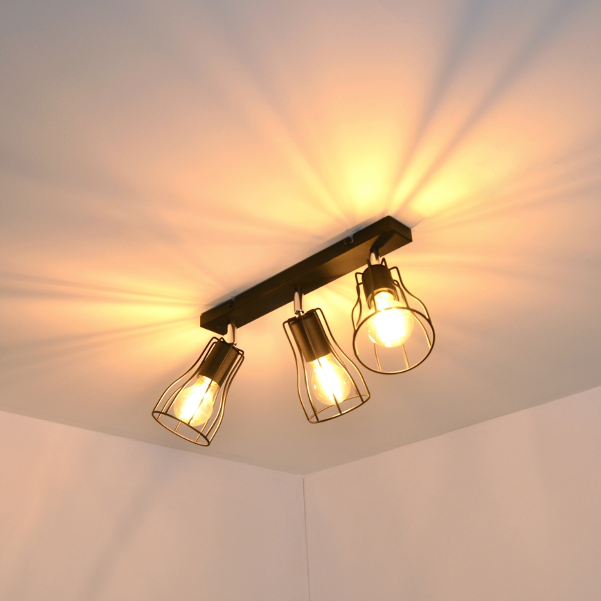 LED Точковий світильник TUBE II 3xE27/15W/230V чорний