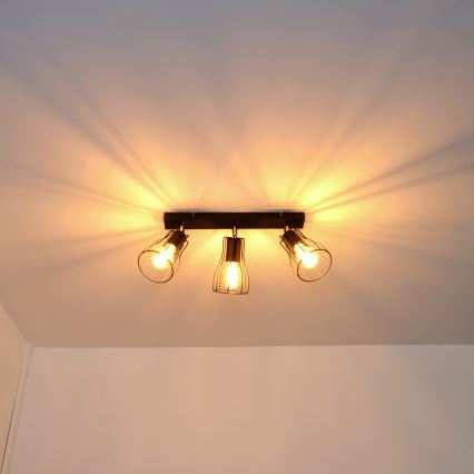 LED Точковий світильник TUBE II 3xE27/15W/230V чорний