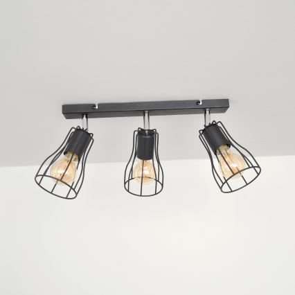 LED Точковий світильник TUBE II 3xE27/15W/230V чорний