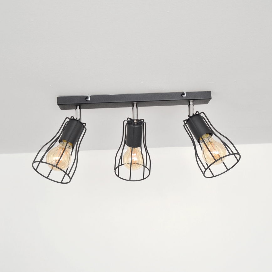 LED Точковий світильник TUBE II 3xE27/15W/230V чорний