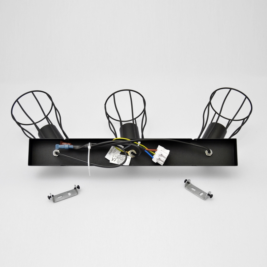 LED Точковий світильник TUBE II 3xE27/15W/230V чорний