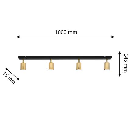 LED Точковий світильник TUNE 4xGU10/4,8W/230V золотий/чорний
