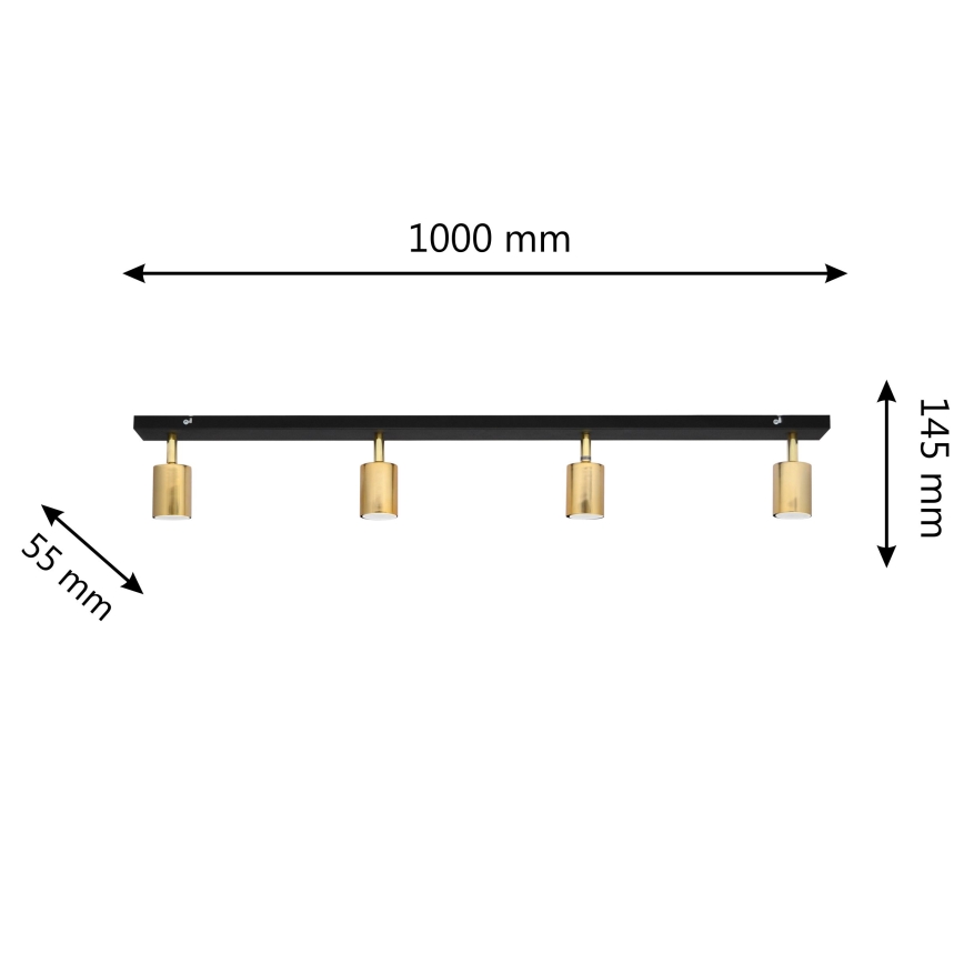LED Точковий світильник TUNE 4xGU10/4,8W/230V золотий/чорний