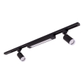 LED точковий світильник у трековій системі TRACER 2xGU10/10W/230V + LED/20W 1 m чорний