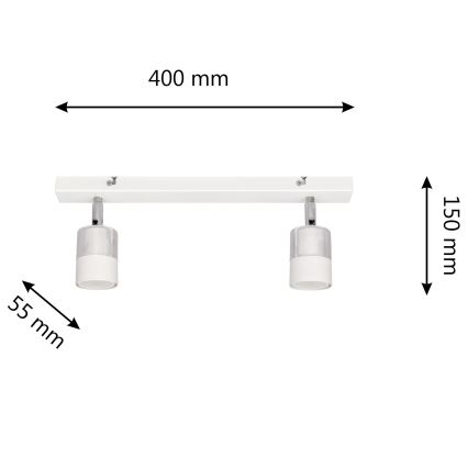 LED Точковий LED світильник TUBSSON 2xGU10/4,8W/230V білий/глянцевий хром