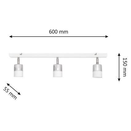 LED Точковий LED світильник TUBSSON 3xGU10/4,8W/230V білий/глянцевий хром