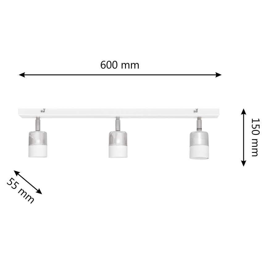 LED Точковий LED світильник TUBSSON 3xGU10/4,8W/230V білий/глянцевий хром