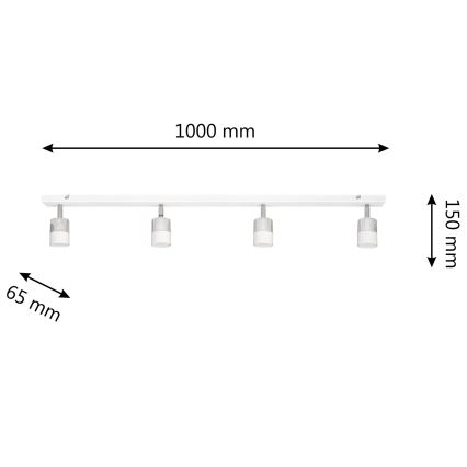 LED Точковий LED світильник TUBSSON 4xGU10/4,8W/230V білий/глянцевий хром