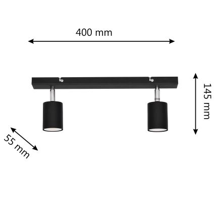 LED Точковий LED світильник TUNE 2xGU10/4,8W/230V чорний