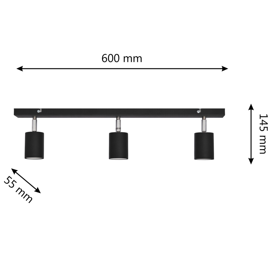 LED Точковий LED світильник TUNE 3xGU10/4,8W/230V чорний