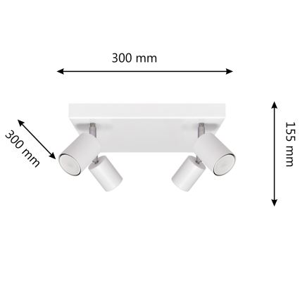 LED Точковий LED світильник TUNE 4xGU10/4,8W/230V білий