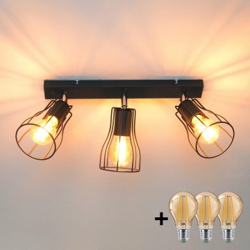 LED Точковий світильник TUBE II 3xE27/15W/230V чорний