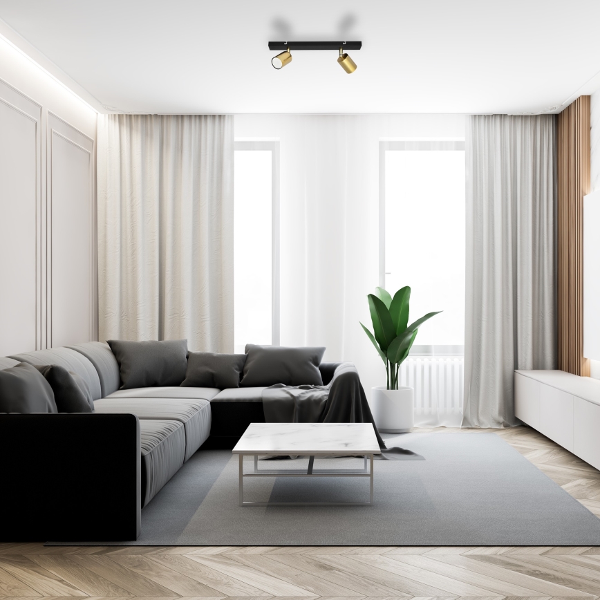 LED Точковий світильник TUNE 2xGU10/4,8W/230V золотий/чорний