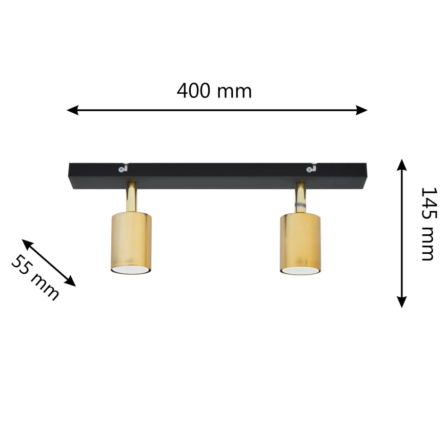 LED Точковий світильник TUNE 2xGU10/4,8W/230V золотий/чорний