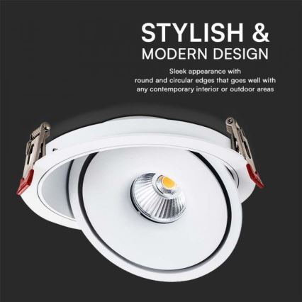 LED Точковий вбудований стельовий світильник LED/28W/230V 3000/4000/6400K діаметр 20 см білий